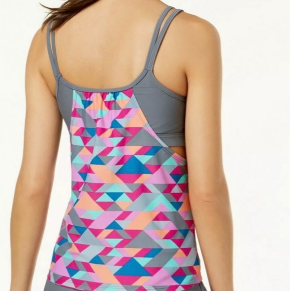 Go by Gossip Triangle Printed Layered Tankini Top